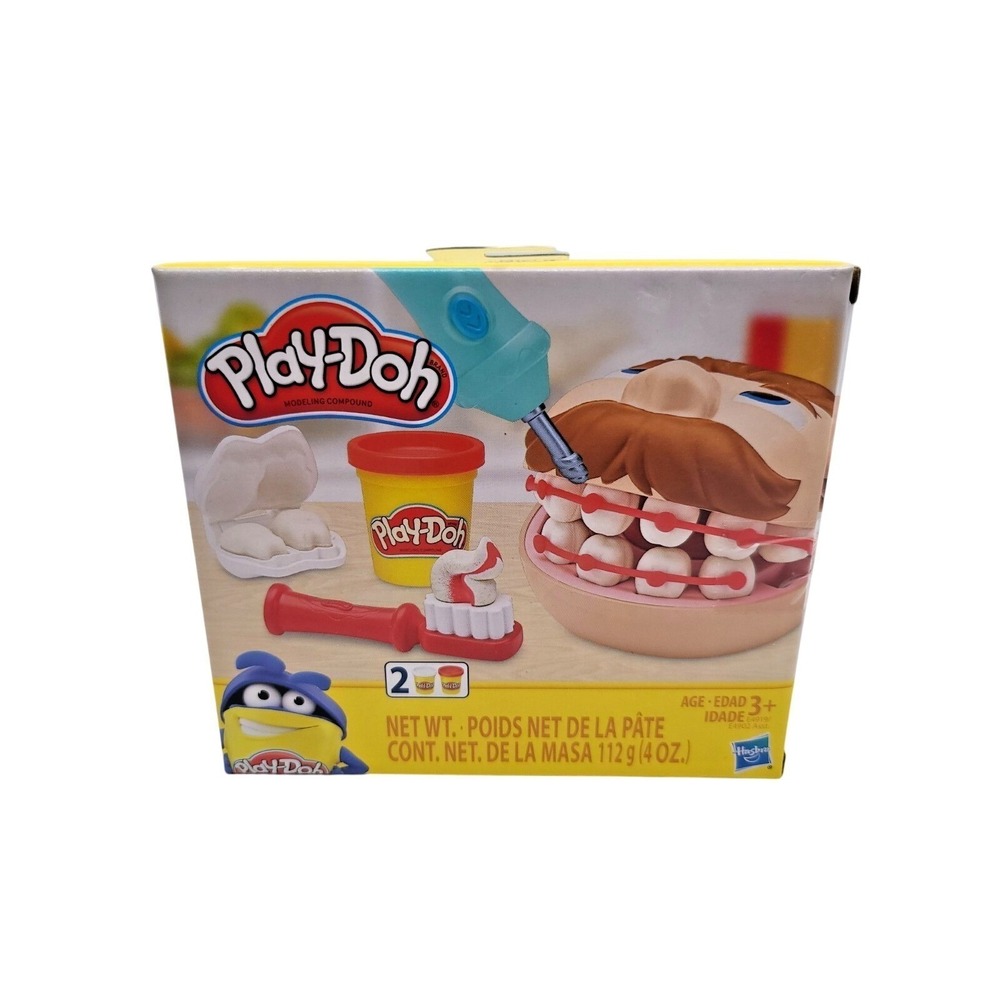 Play-Doh Mini Doctor Drill‎ 'n Fill Playset Dentist Toy Moustache Edition Hasbro